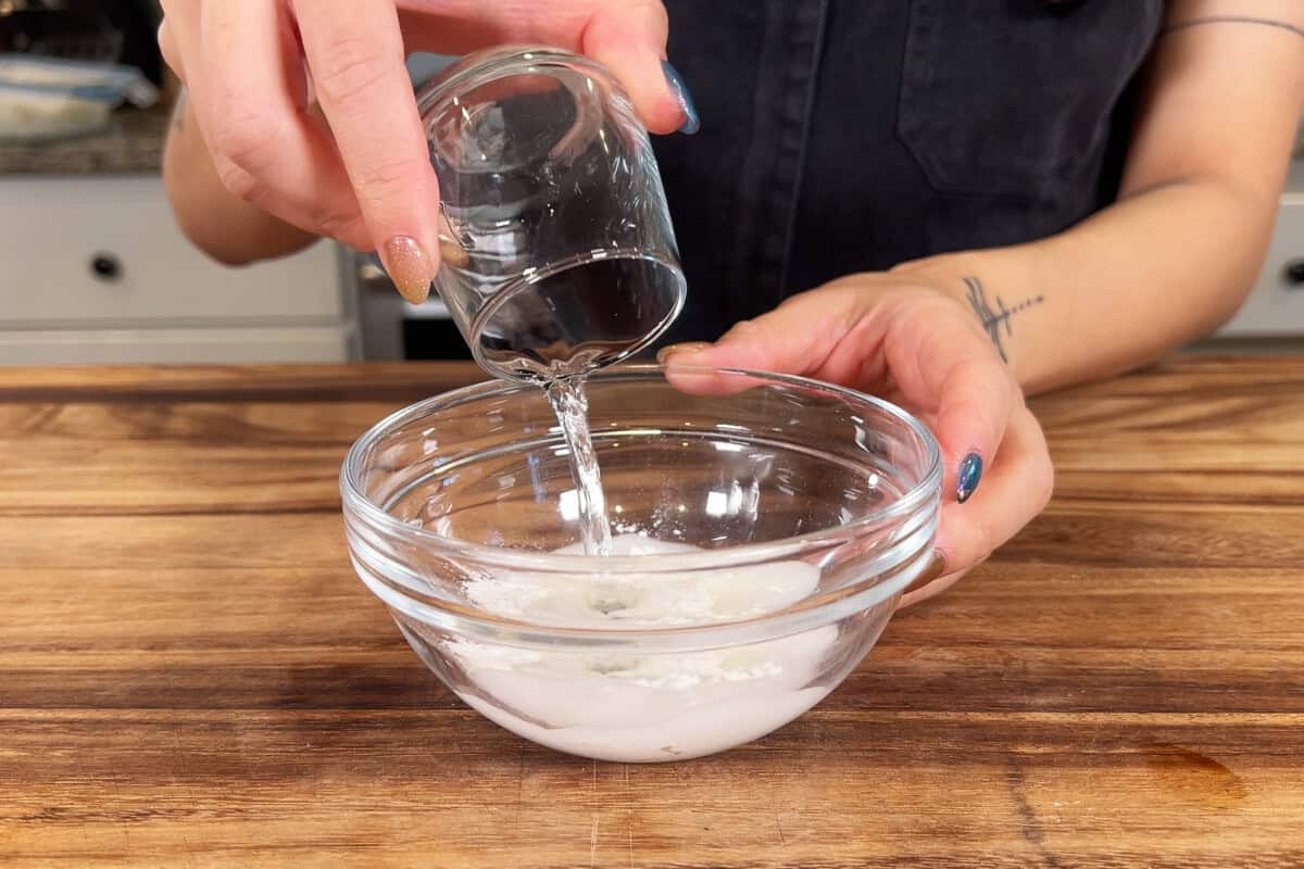 adding water to cornstarch