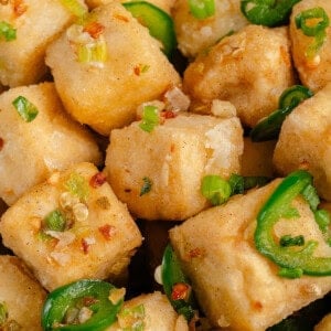 crispy salt and pepper tofu on a plate