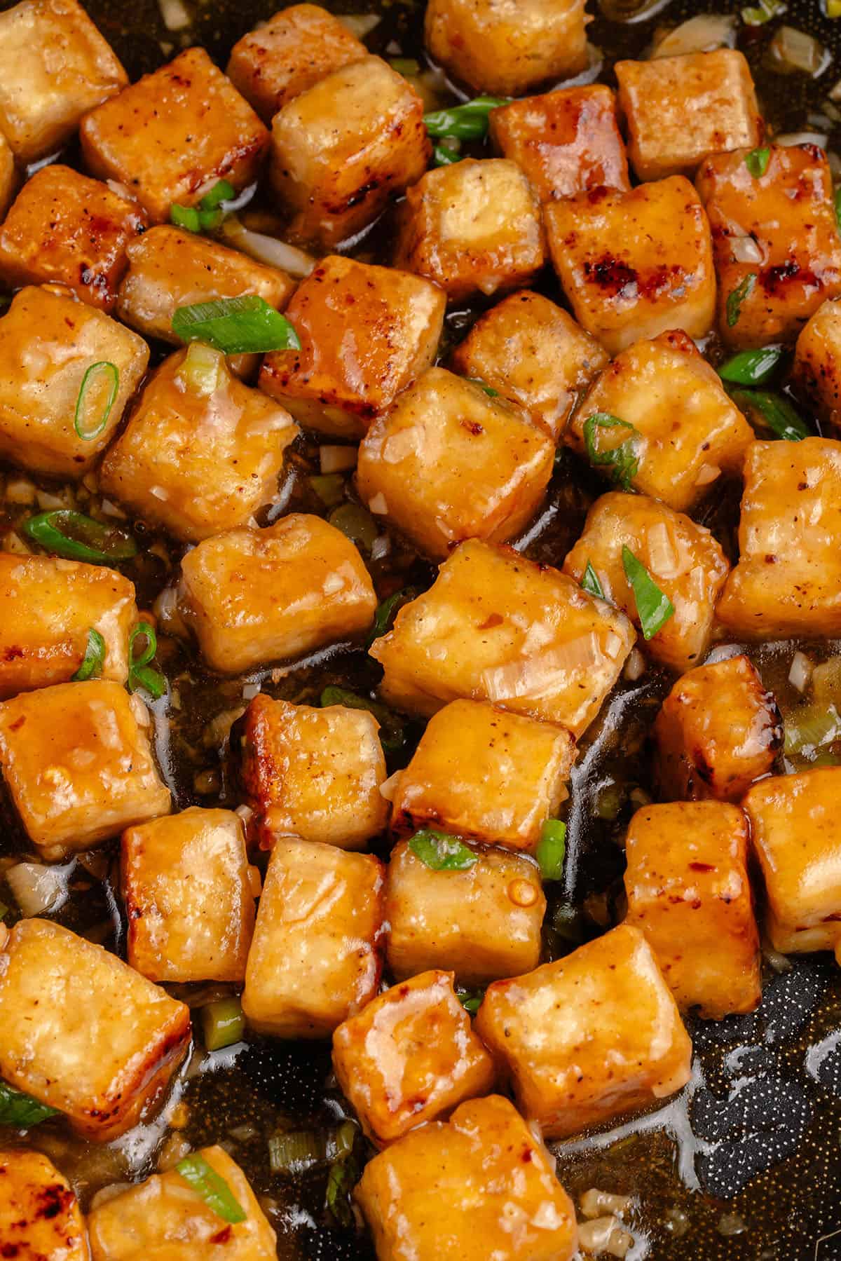 saucy sinigang tofu in a pan