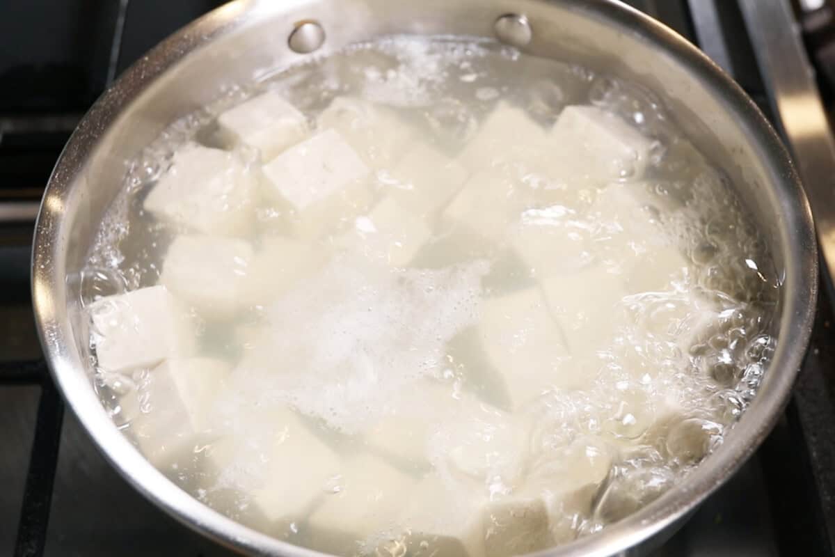 boiling tofu in salt water