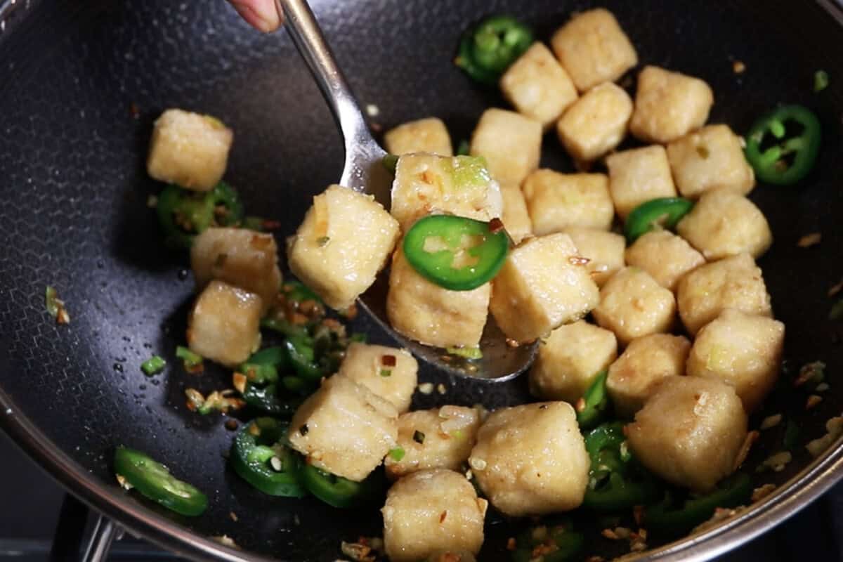 finished salt and pepper tofu