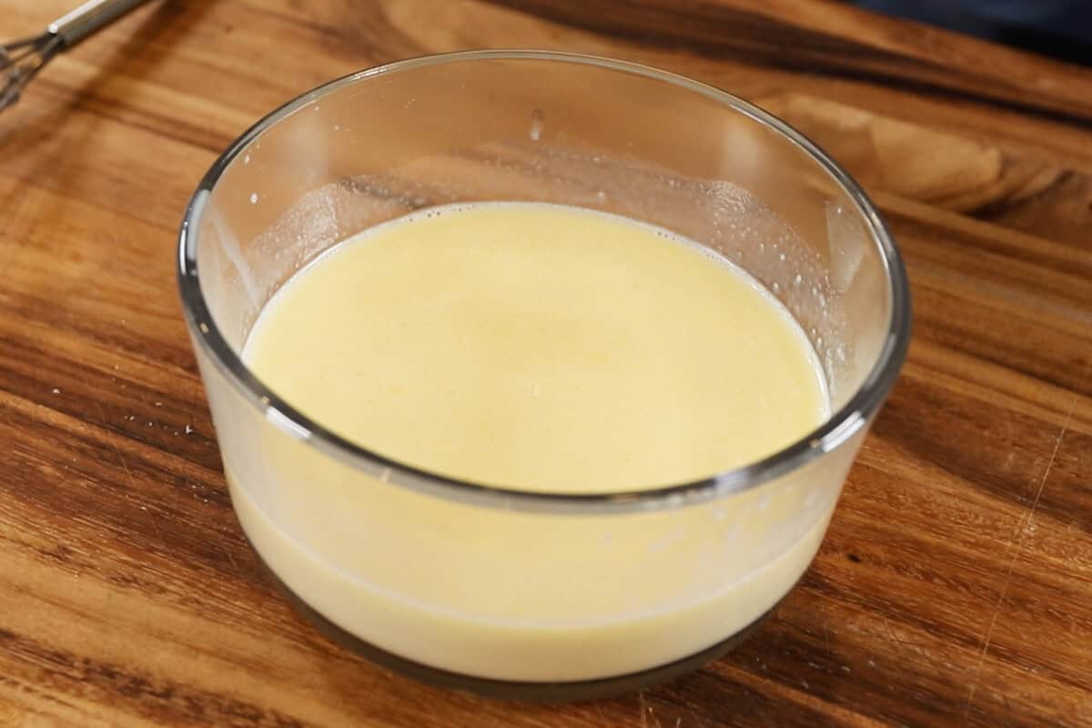 melted butter and dairy-free milk