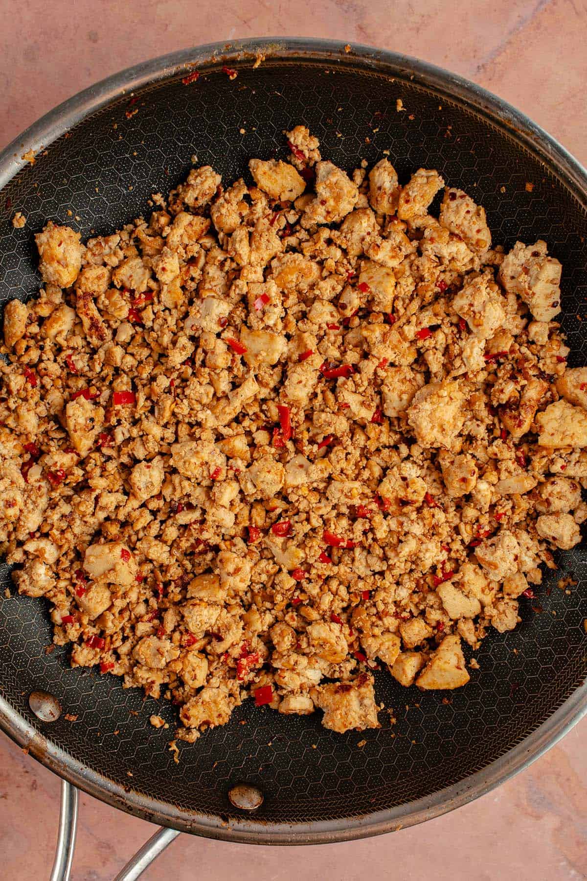 chili lime tofu in a skillet