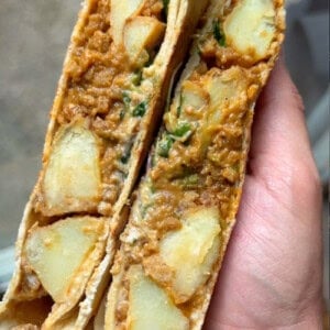 cross section of peanut lavash wrap