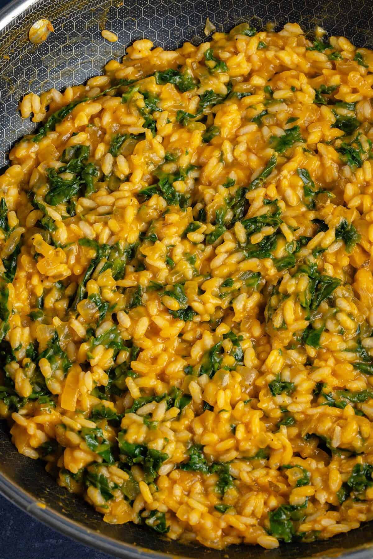 pot of butternut squash risotto