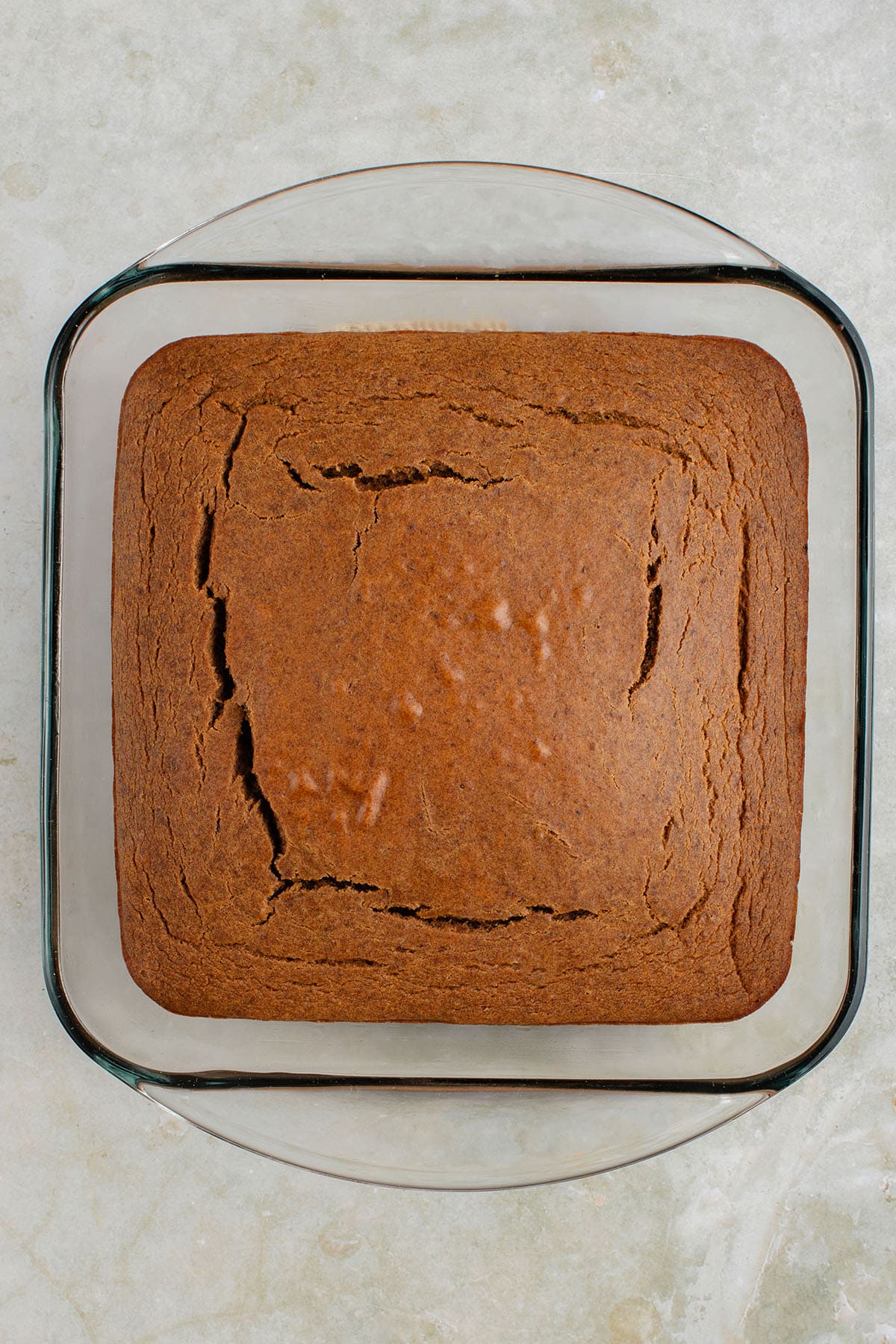 baked toffee pudding in baking dish
