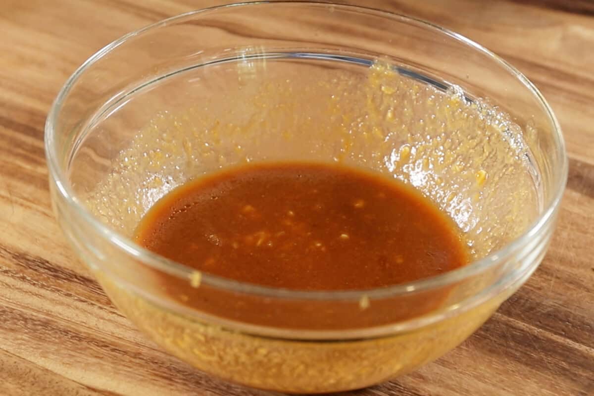 mixed sauce in a small bowl