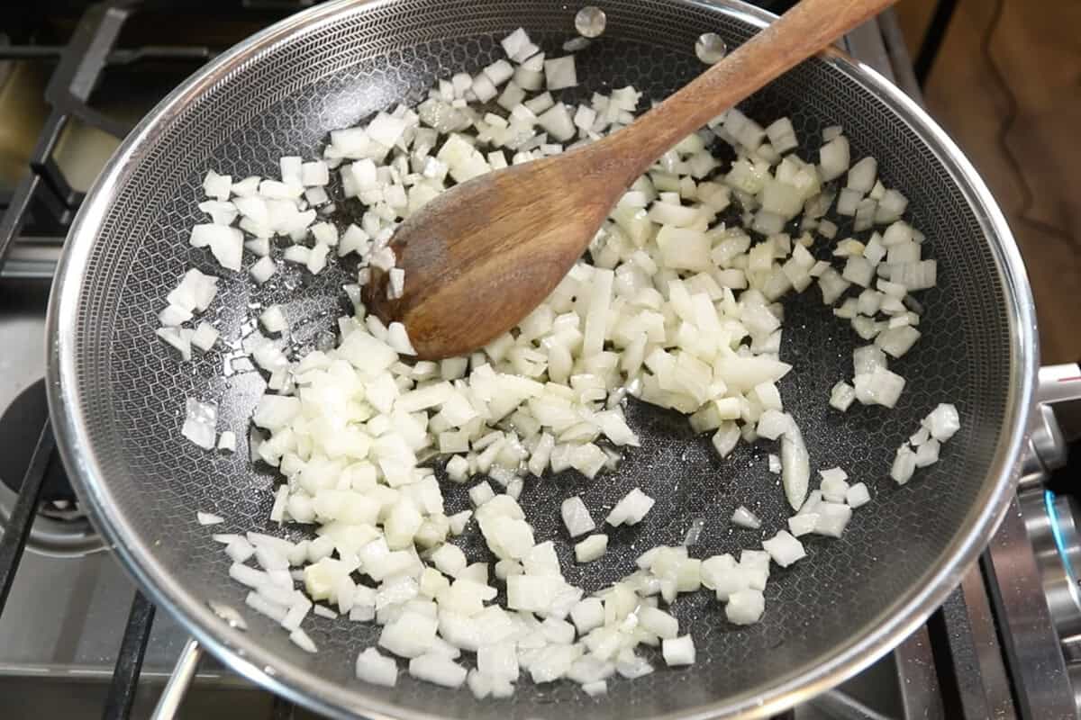 sautéing onions