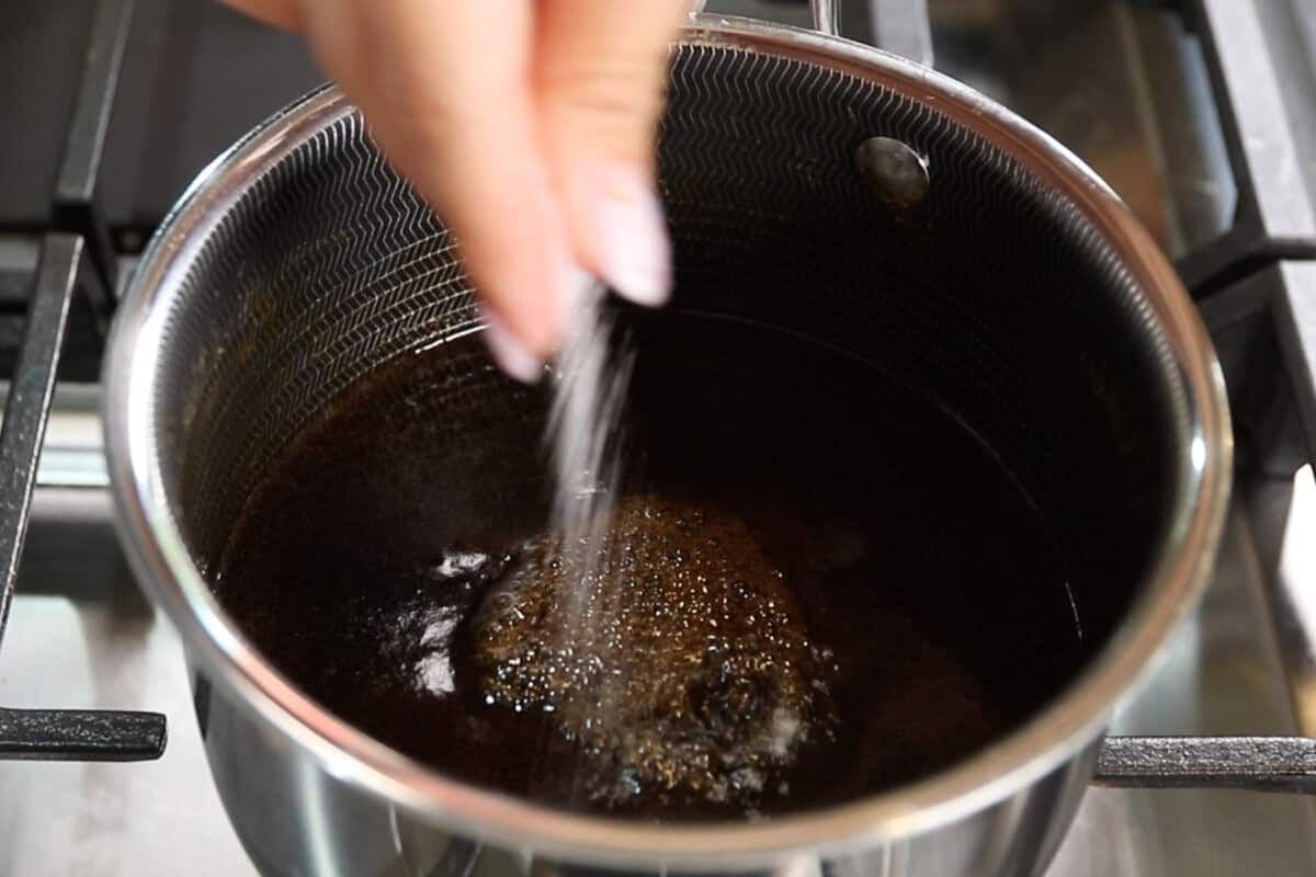 adding salt to syrup