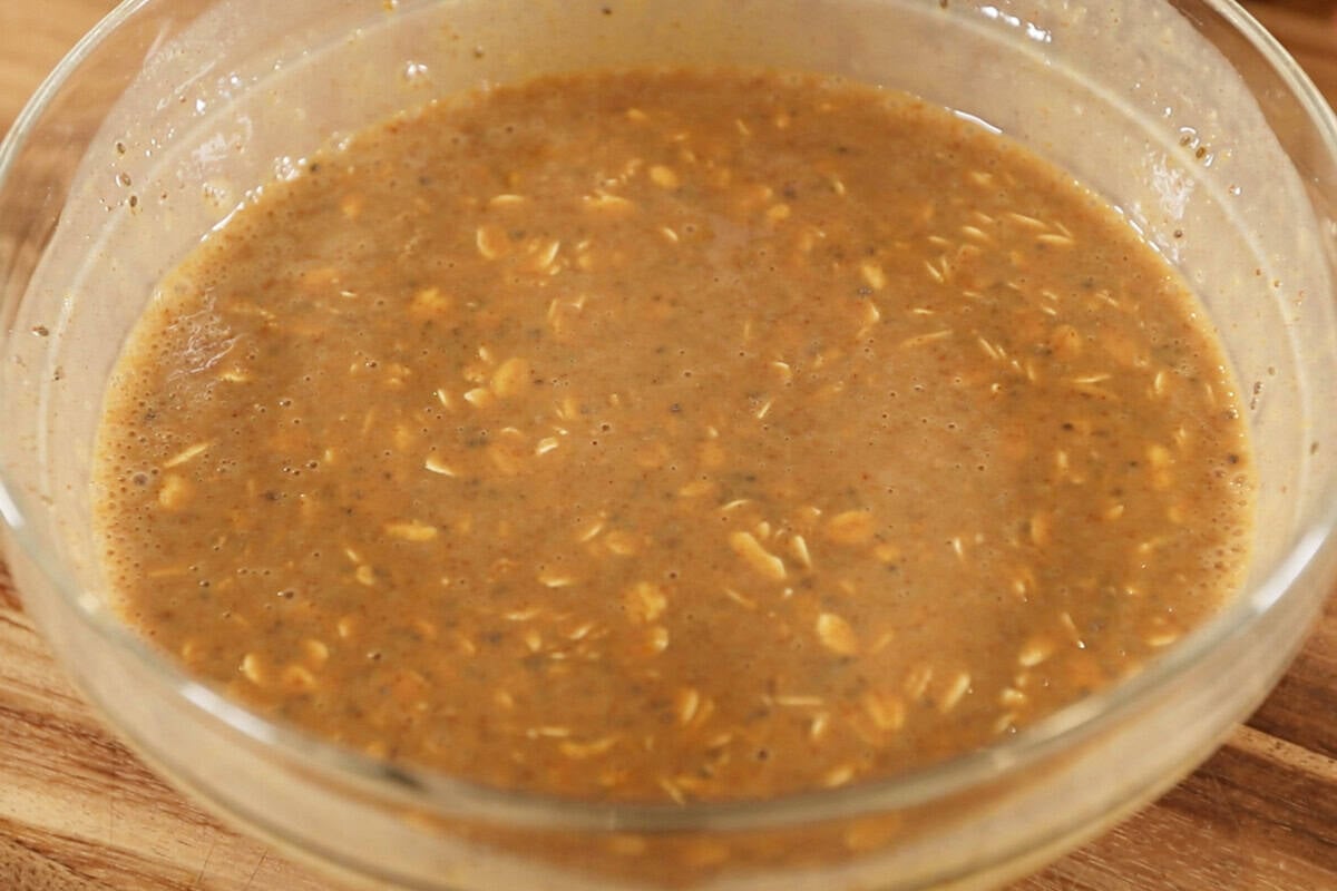 mixed overnight oats before setting