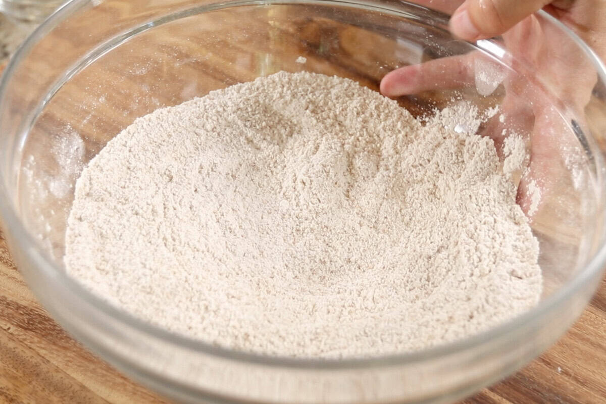 mixing the dry ingredients