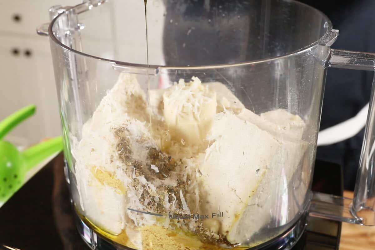 ingredients for ricotta in food processor