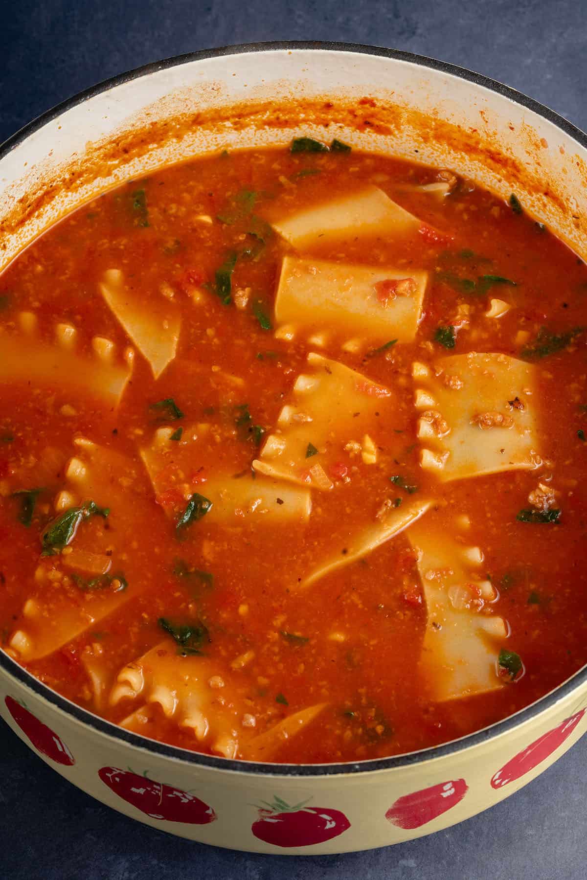 a large pot of soup