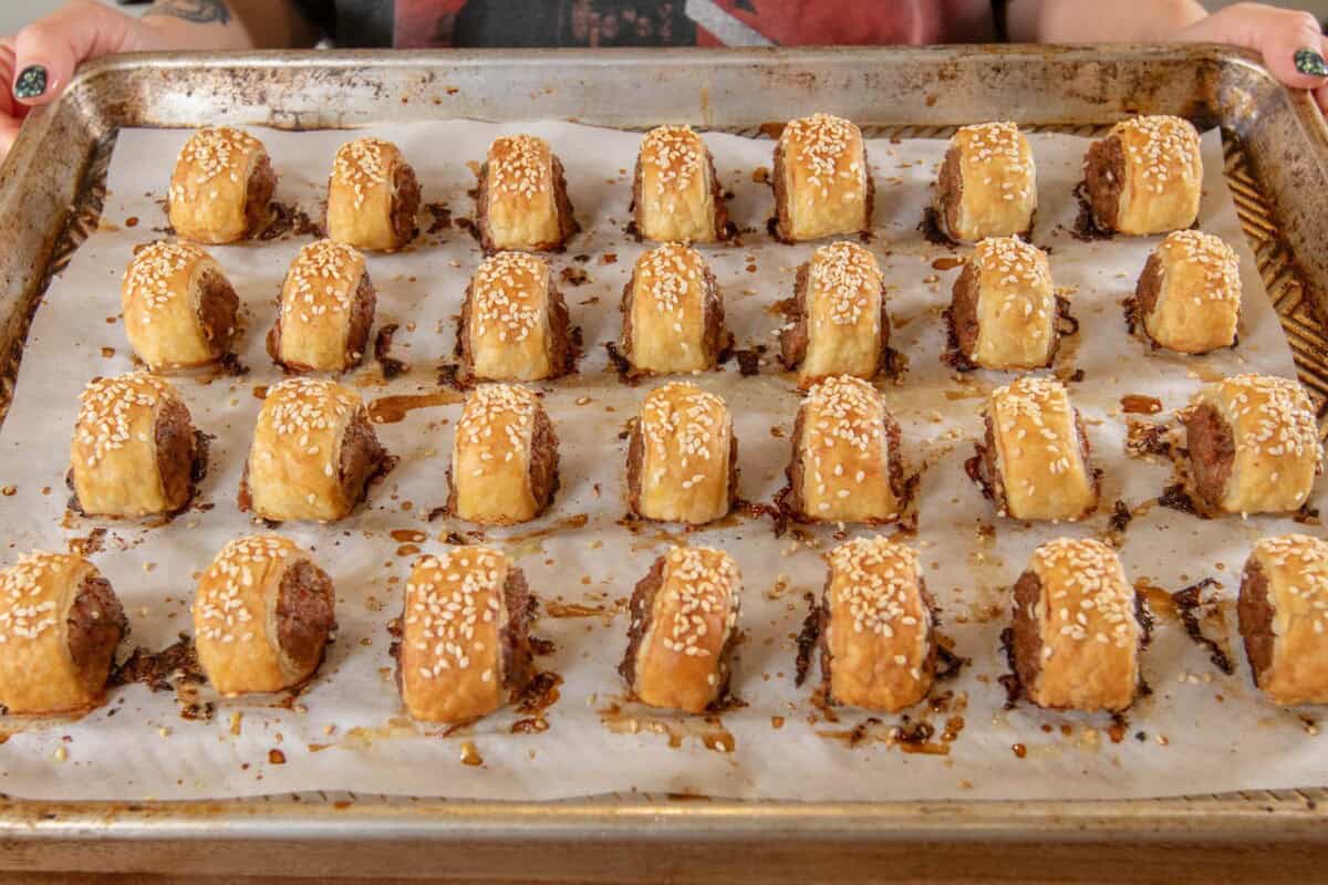 finished sausage rolls