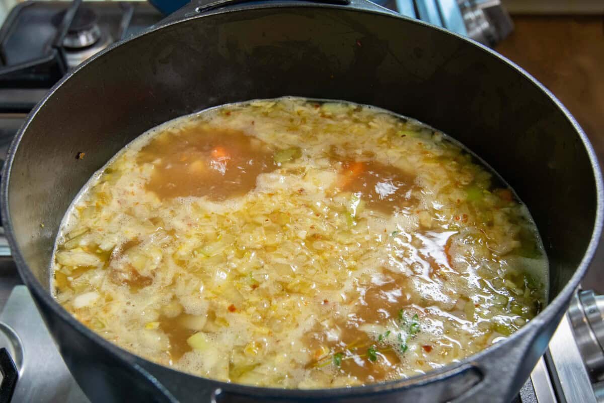 pot of soup boiling