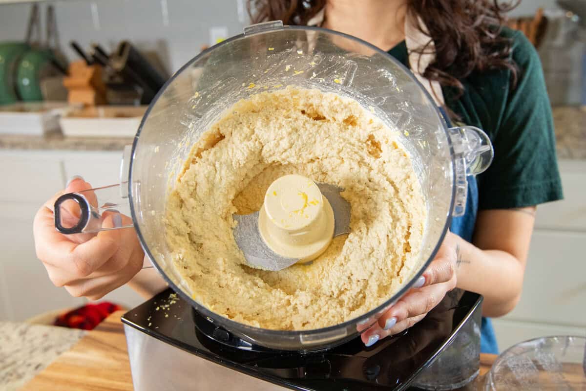 finished tofu ricotta in food processor