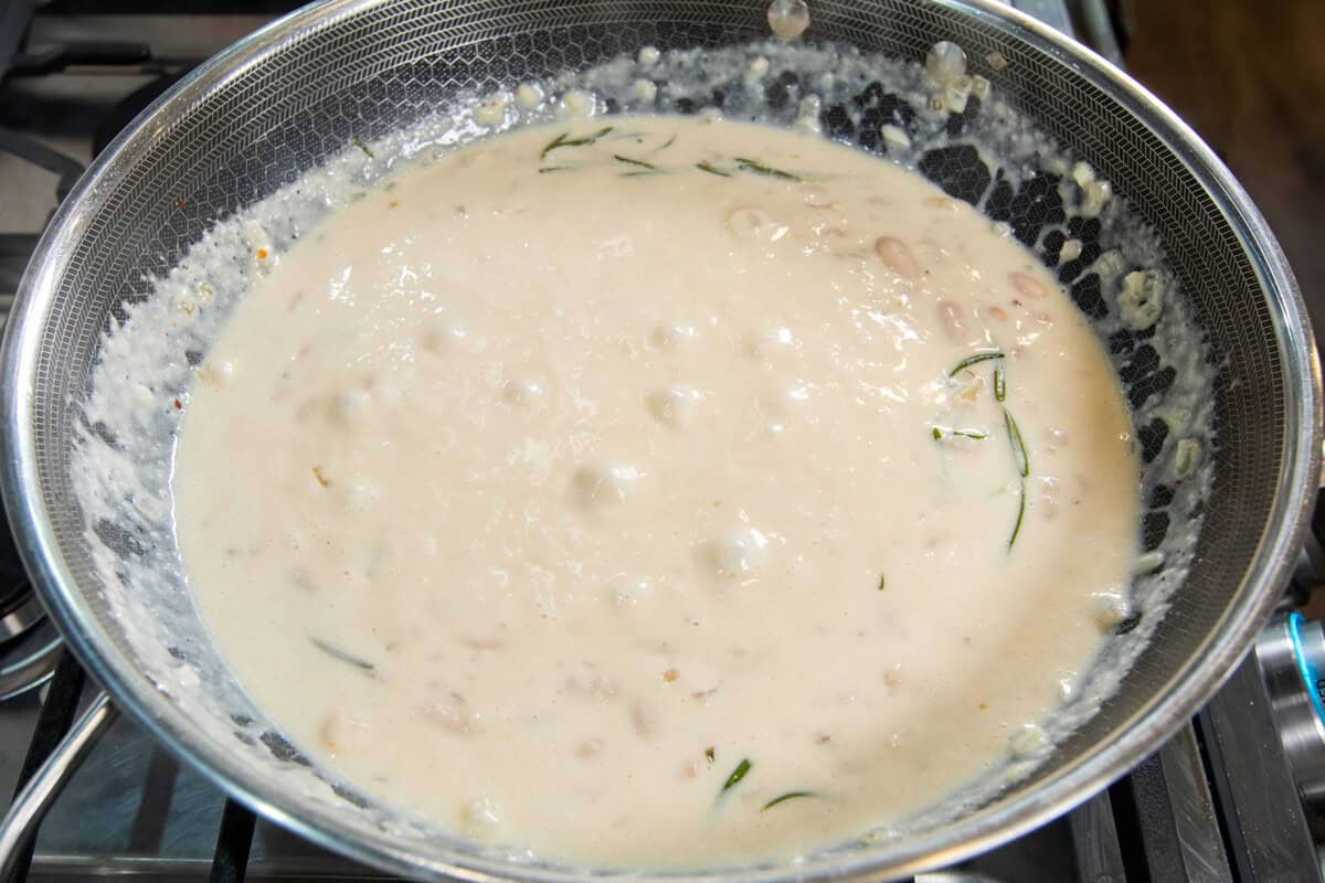 mixed sauce in large pot