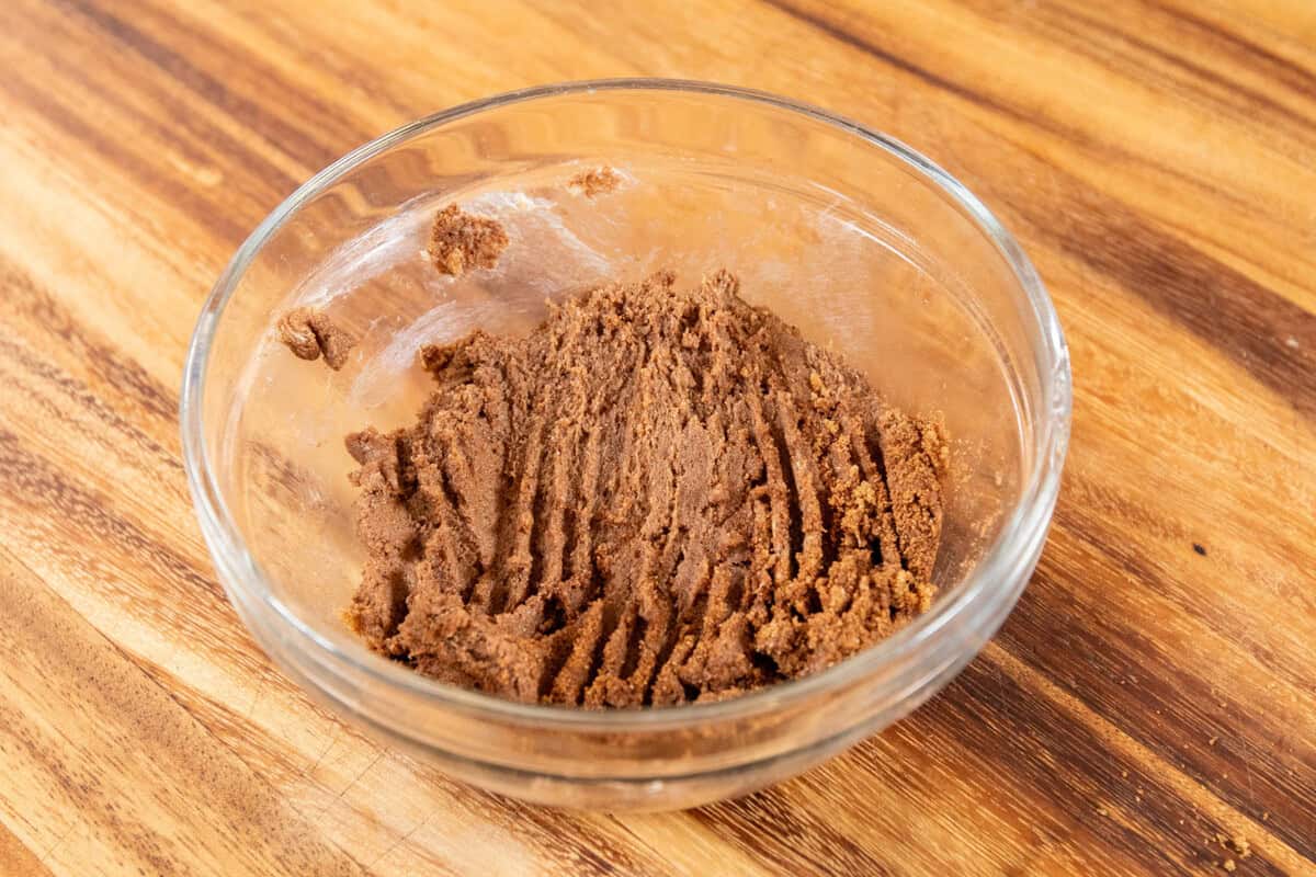 mixed cinnamon roll filling in bowl