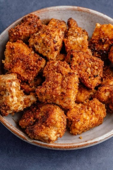 bowl of pecan crusted tofu