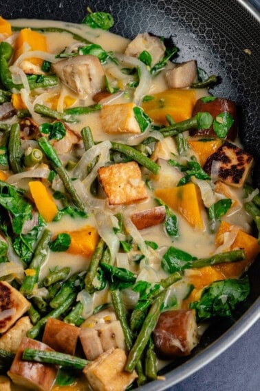 pot of ginataang gulay with tofu