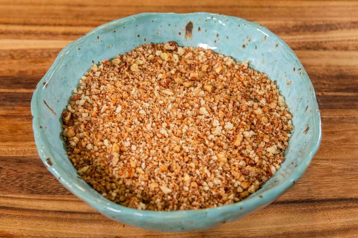 bowl of mixed breadcrumb mixture