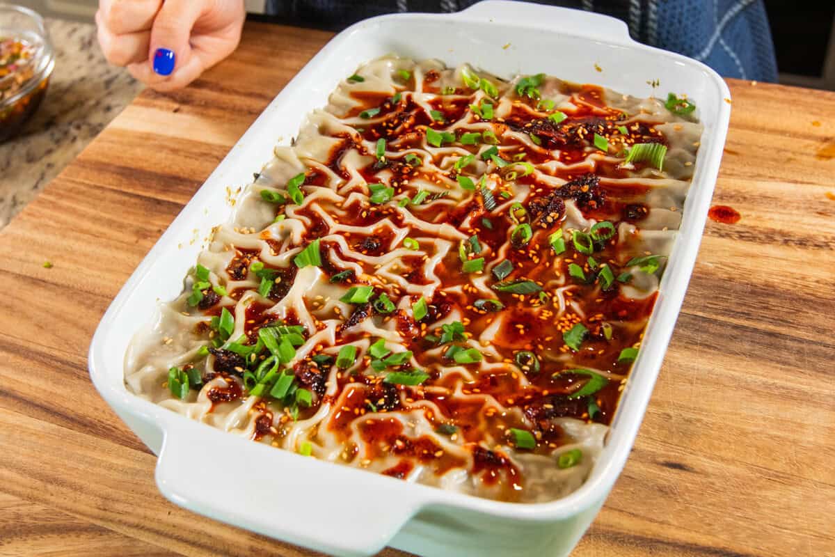 finished lumpia dumpling lasagna