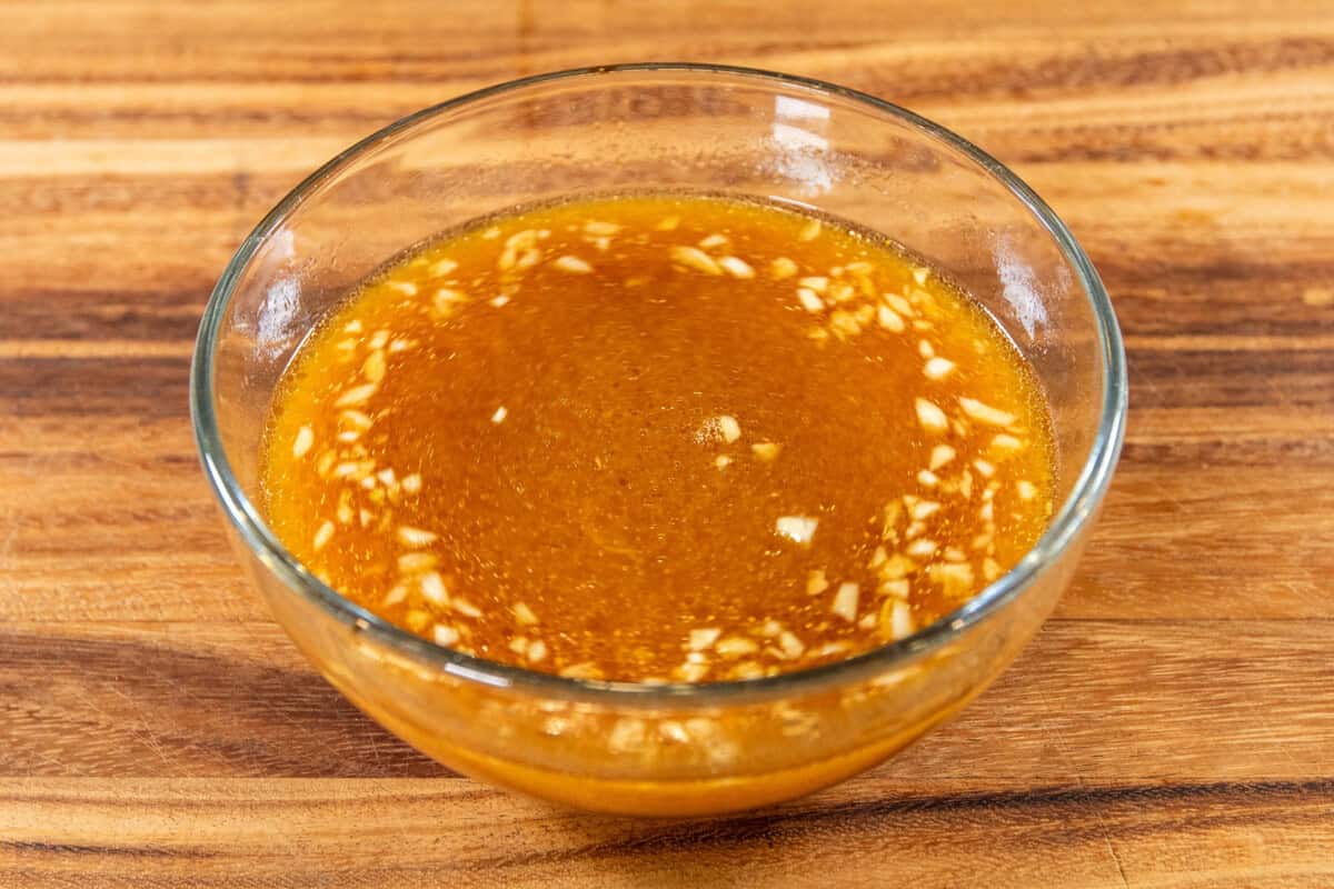 miso maple sauce in small bowl