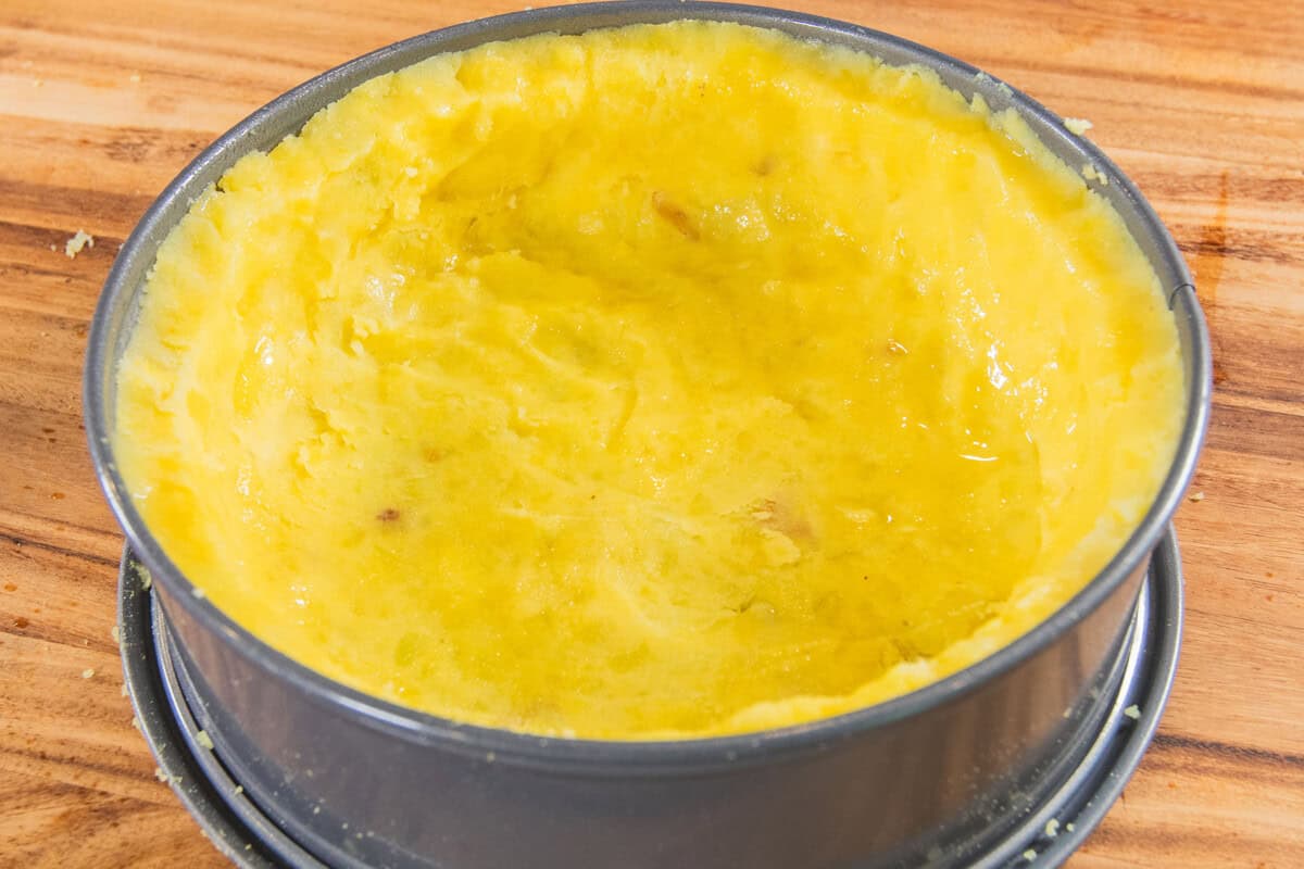 potato crust in a springform pan