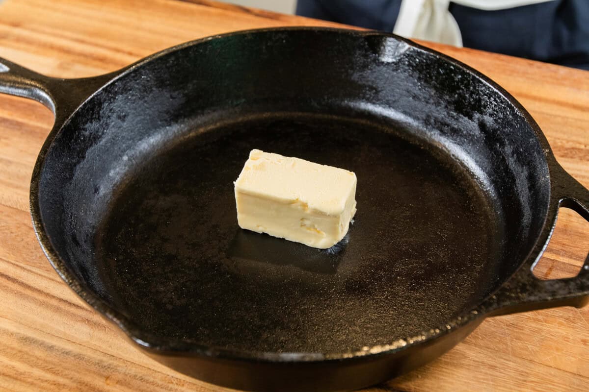 vegan stick butter in a skillet