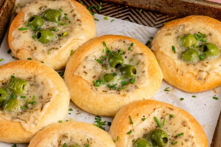 Olive Chive Cream Cheese Rolls - Sweet Simple Vegan