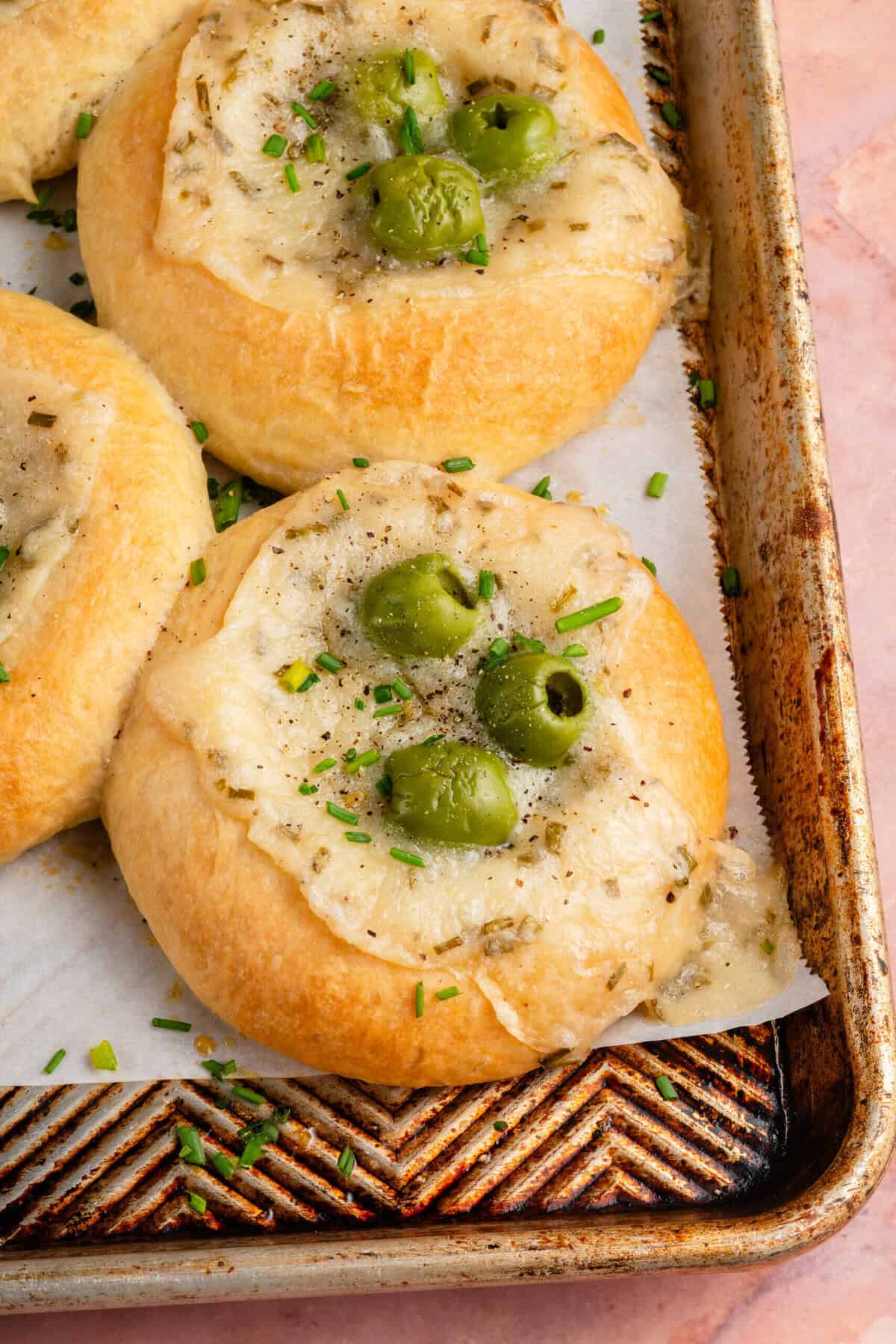 Olive Chive Cream Cheese Rolls - Sweet Simple Vegan