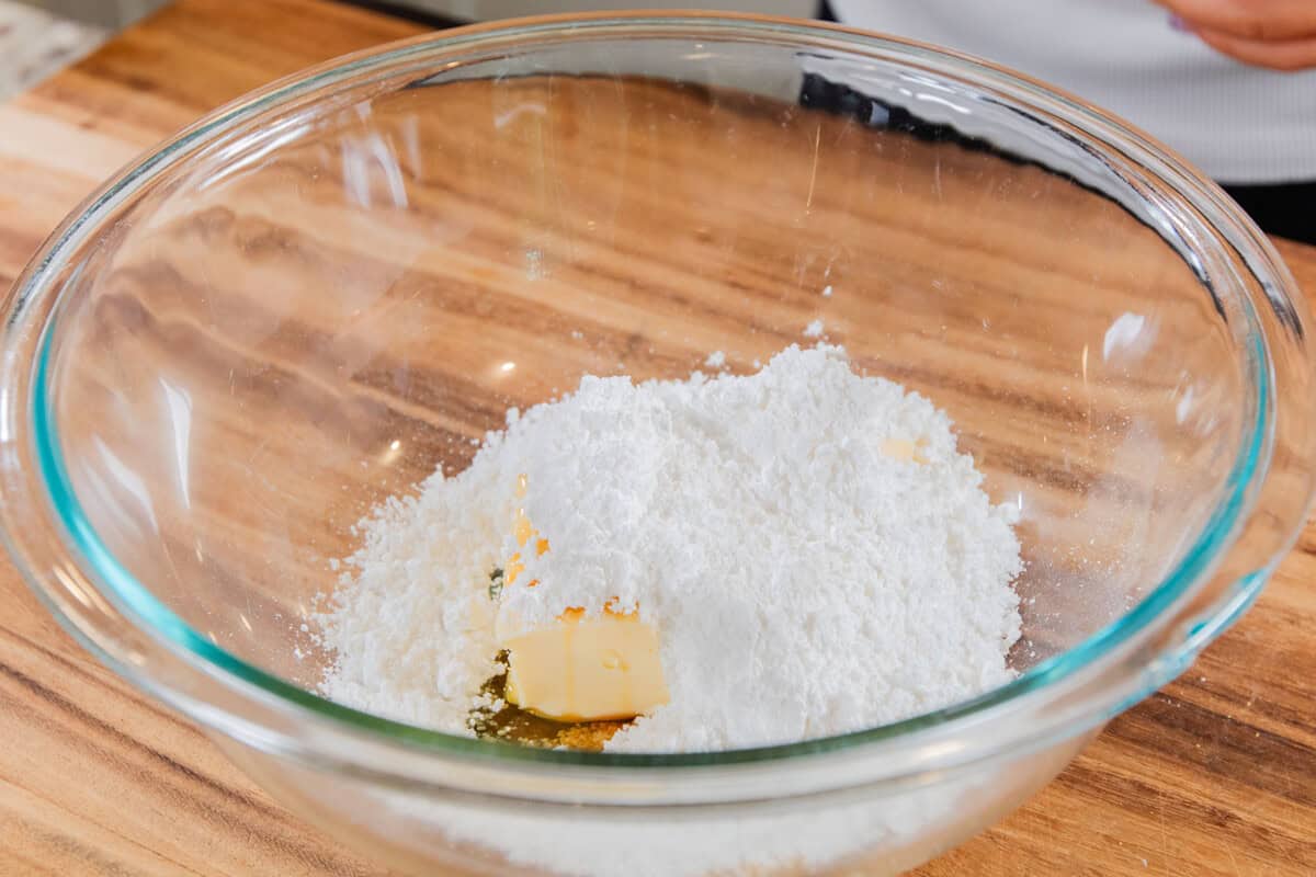 buttercream ingredients in a bowl