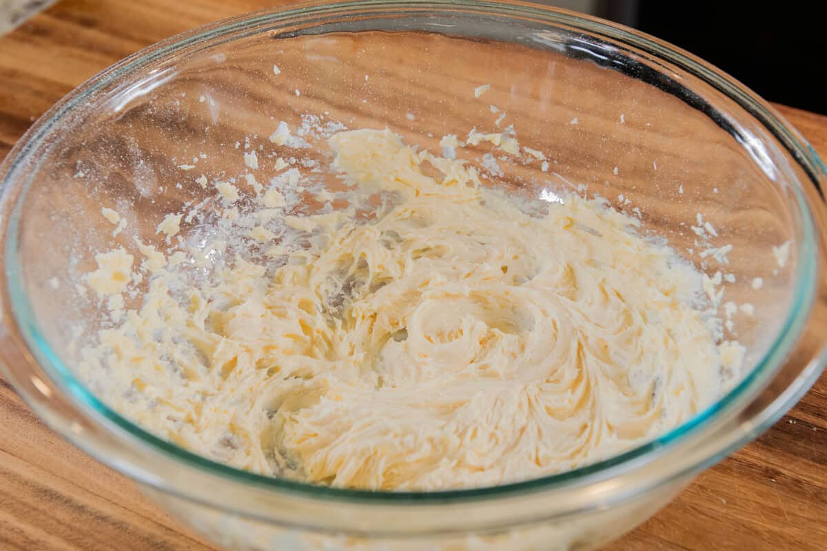 whipped buttercream in a bowl